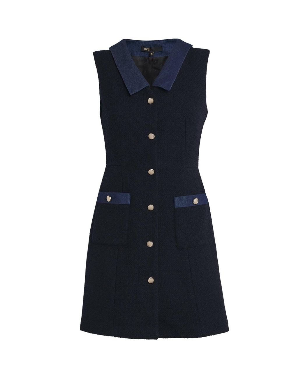 Maje Blue Tweed Mini Dress