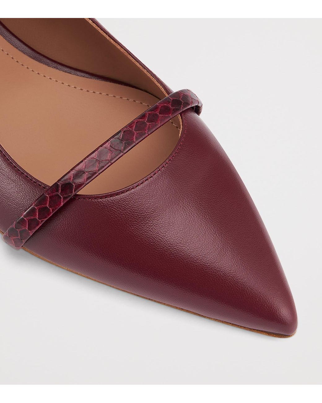 Malone Souliers Red Leather-Snake Skin Maureen Ballet Flats