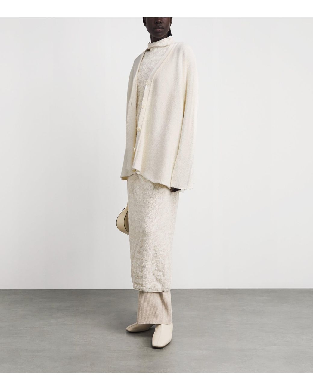 Lauren Manoogian White Pima Cotton-Blend Uzbek Cardigan
