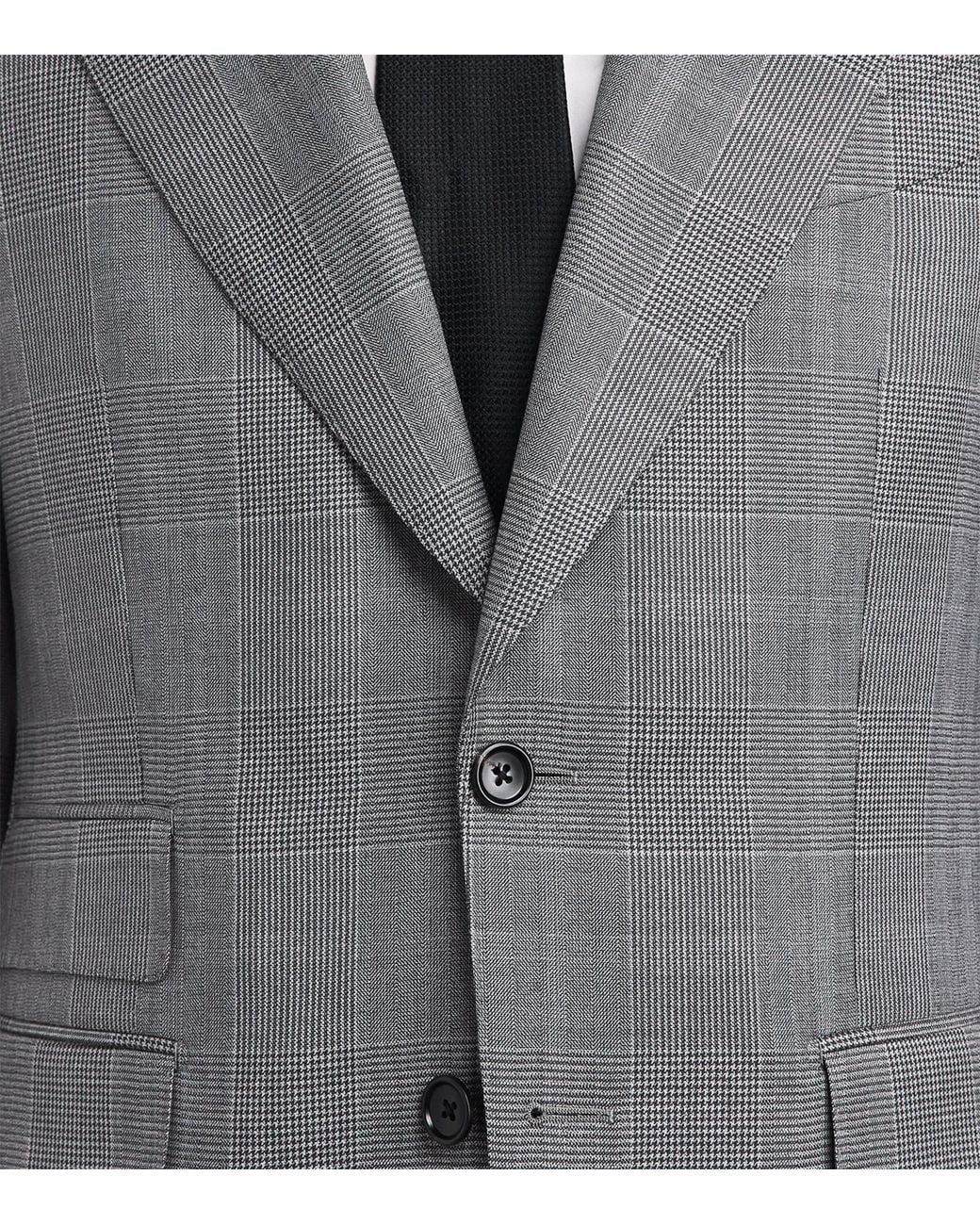 Tom Ford Gray Wool Check Shelton 2-Piece Suit for men