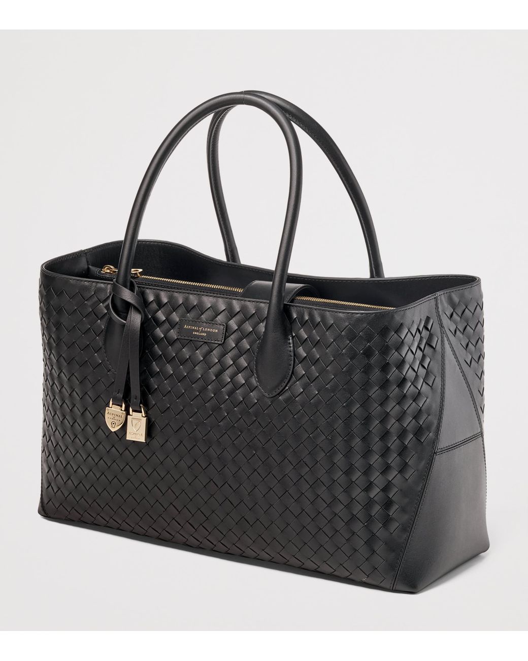 Aspinal Black Leather London Tote Bag