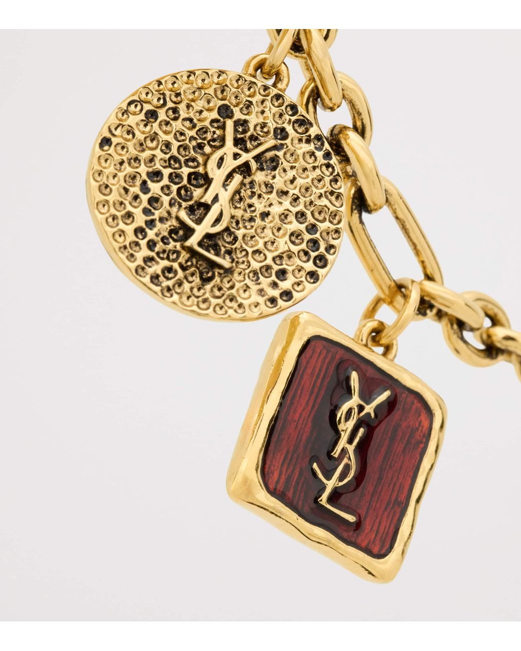 Saint Laurent Metallic Enamelled Cassandre Charm Bracelet for men