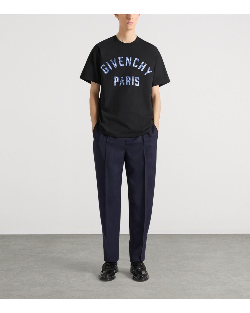 Givenchy Black Cotton Logo T-Shirt for men