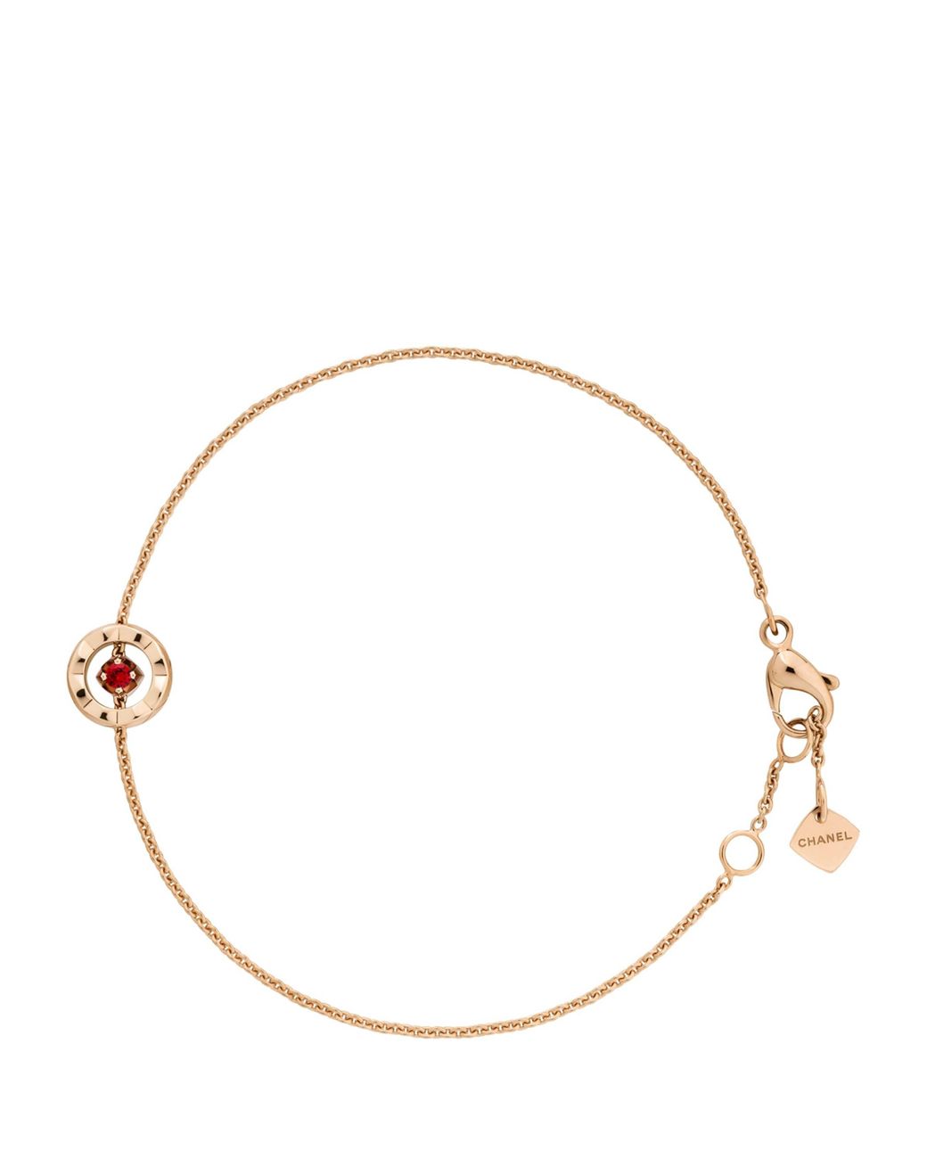 Chanel Metallic And Ruby Coco Crush Bracelet