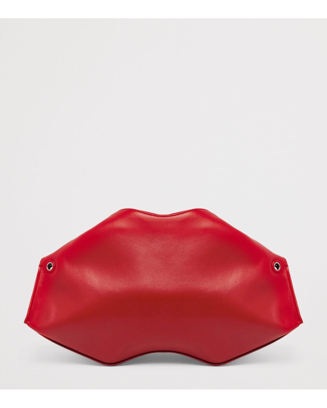 McQueen Red Leather Manta Clutch Bag