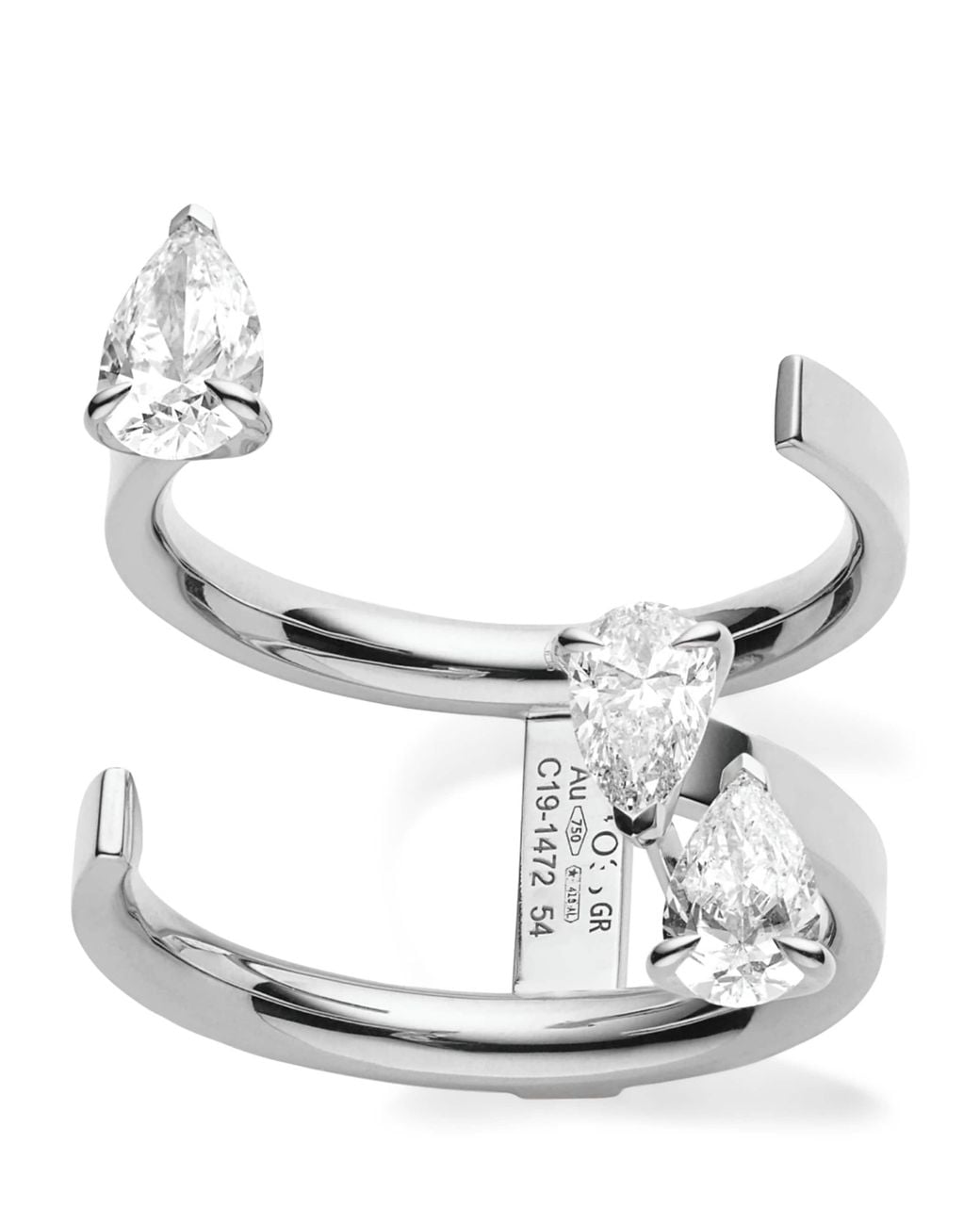 Repossi White And Diamond Serti Sur Vide Ring