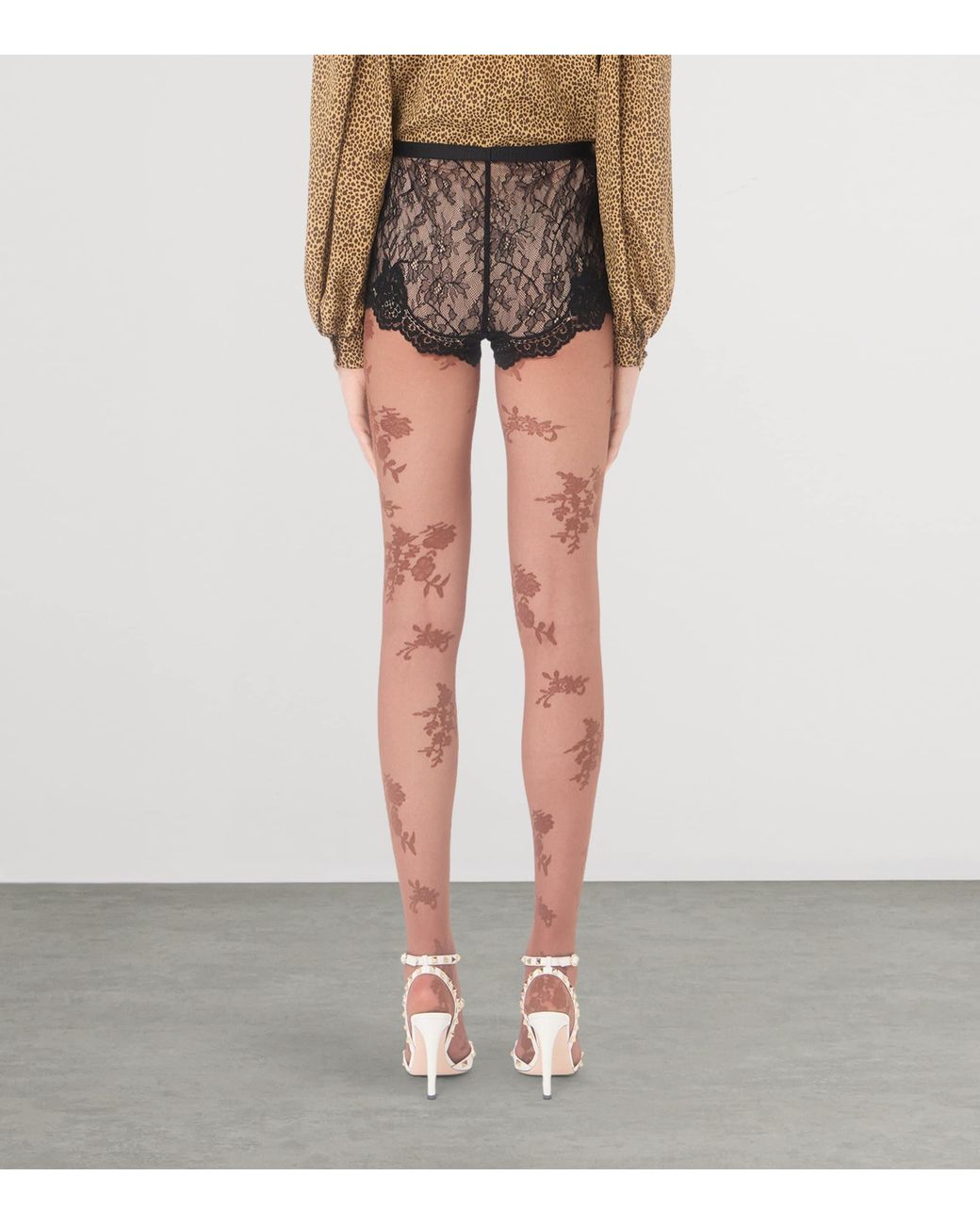Valentino Brown Lace Shorts
