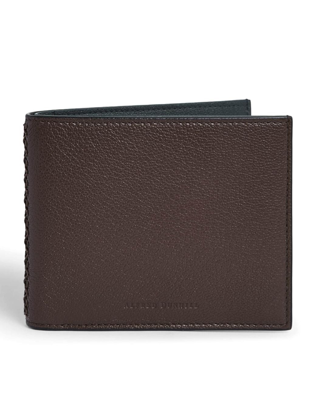 Dunhill Brown Leather Century Compact Wallet for men