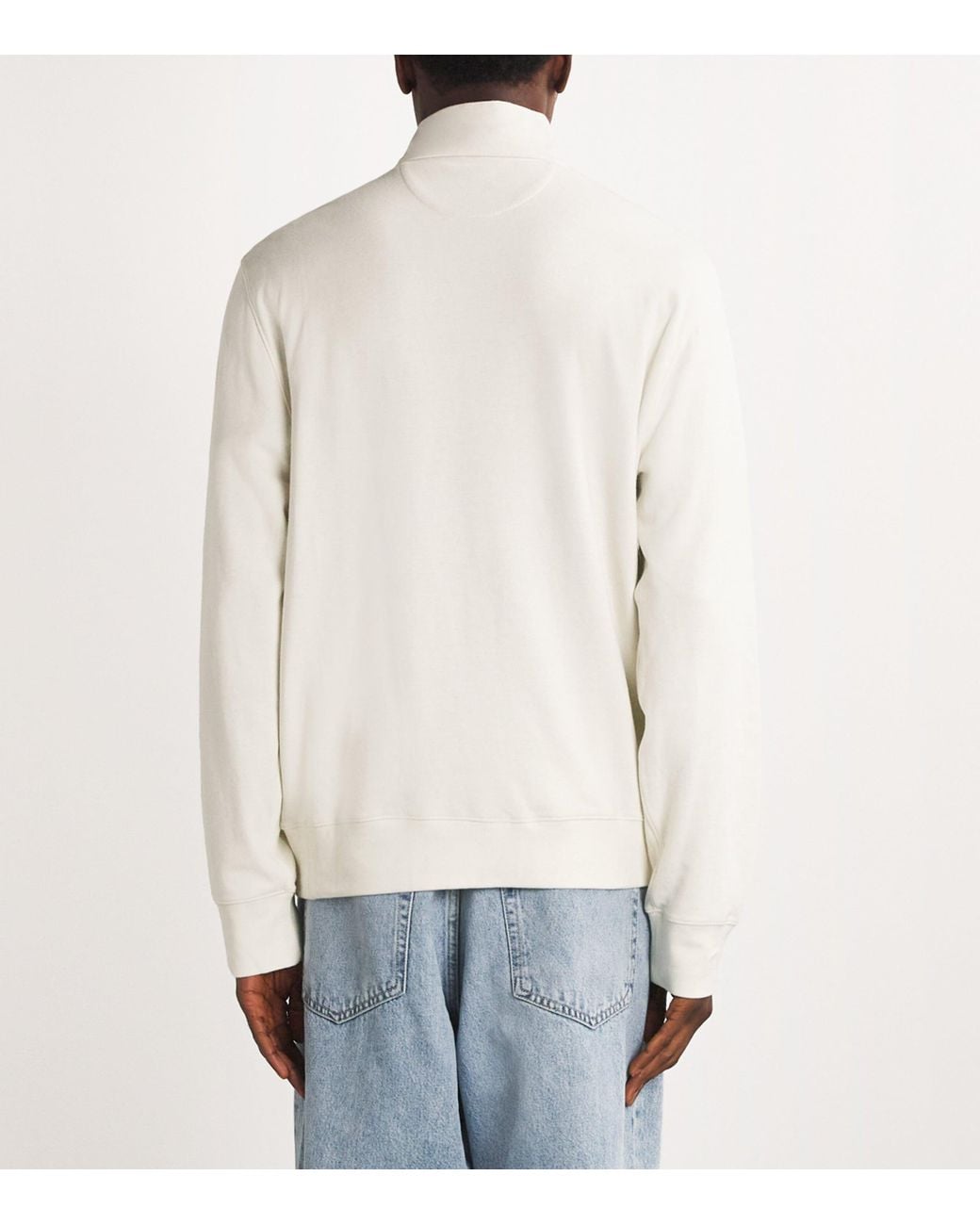 Polo Ralph Lauren White Cotton-Blend Quarter-Zip Sweater for men