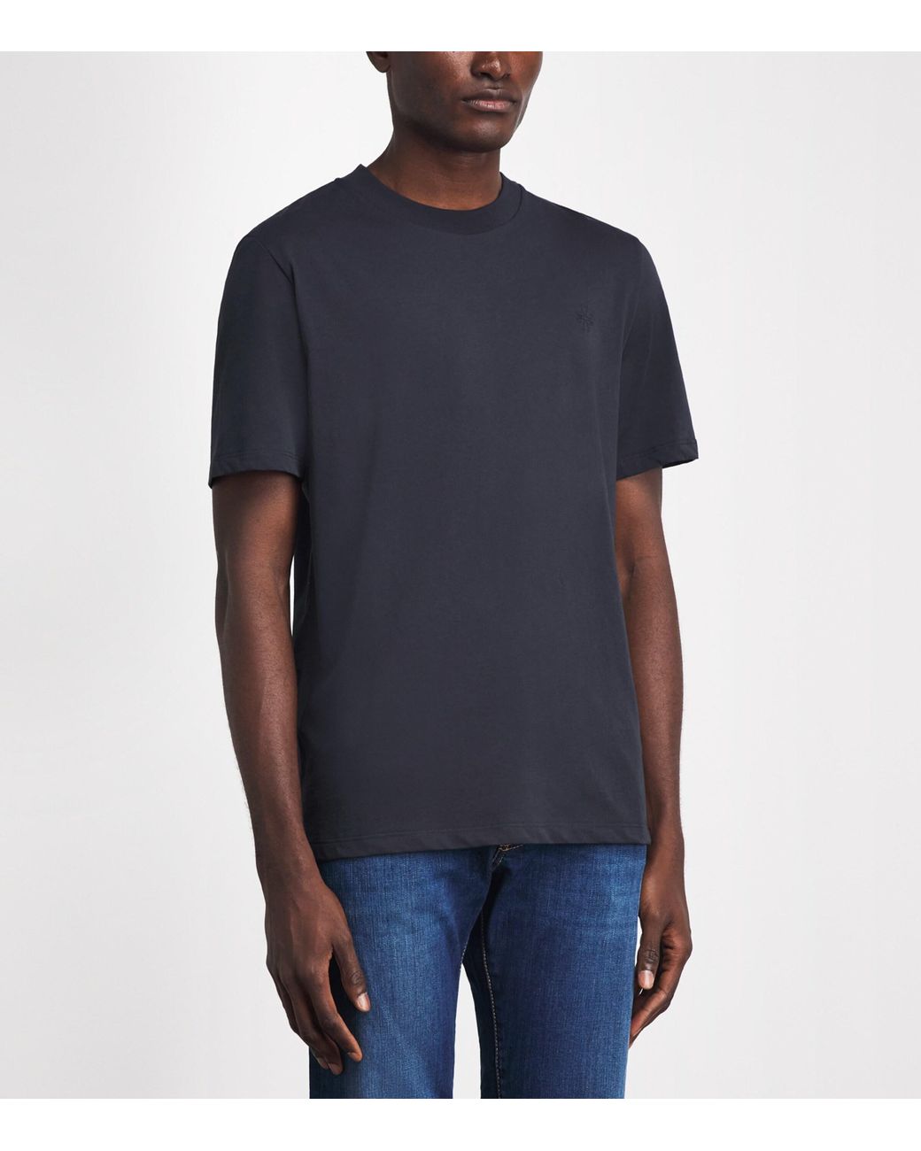 Jacob Cohen Blue Cotton Emblem Logo T-Shirt for men