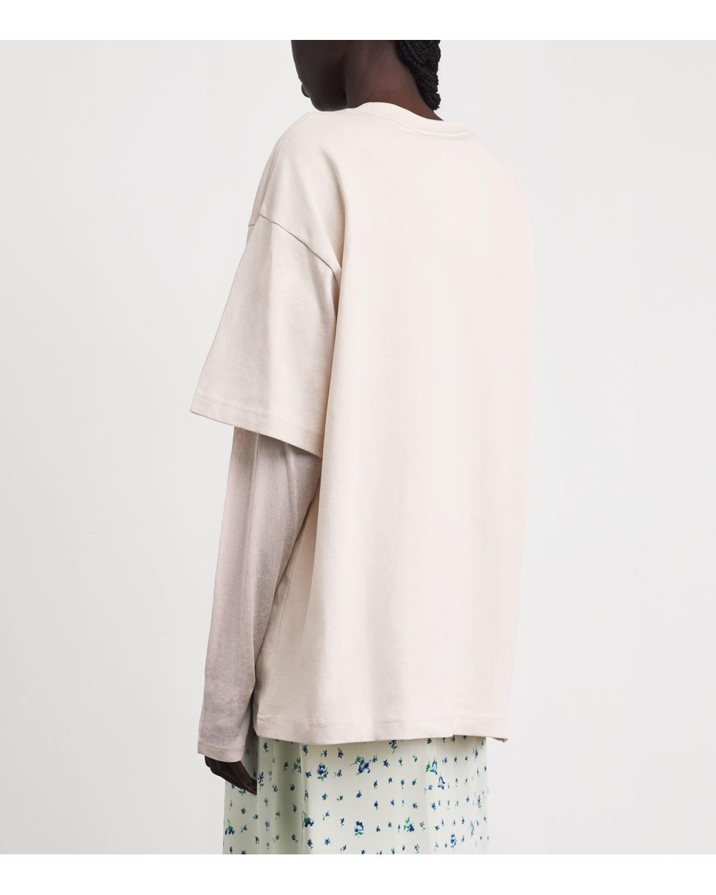 Acne Natural Layered Graphic T-Shirt