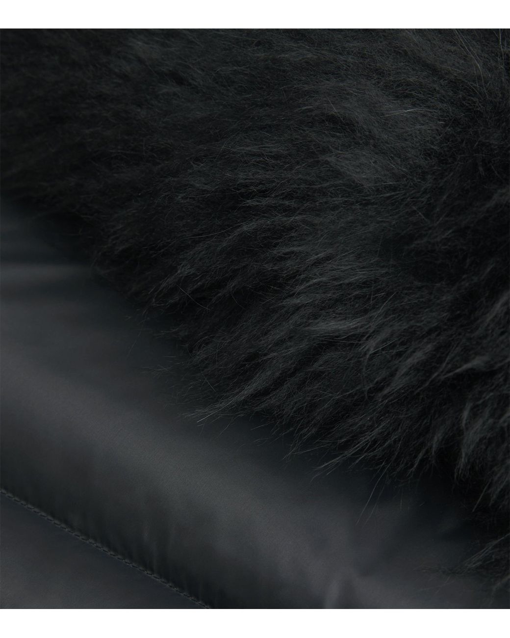 Yves Salomon Black Waterproof Fur-Trim Down Jacket