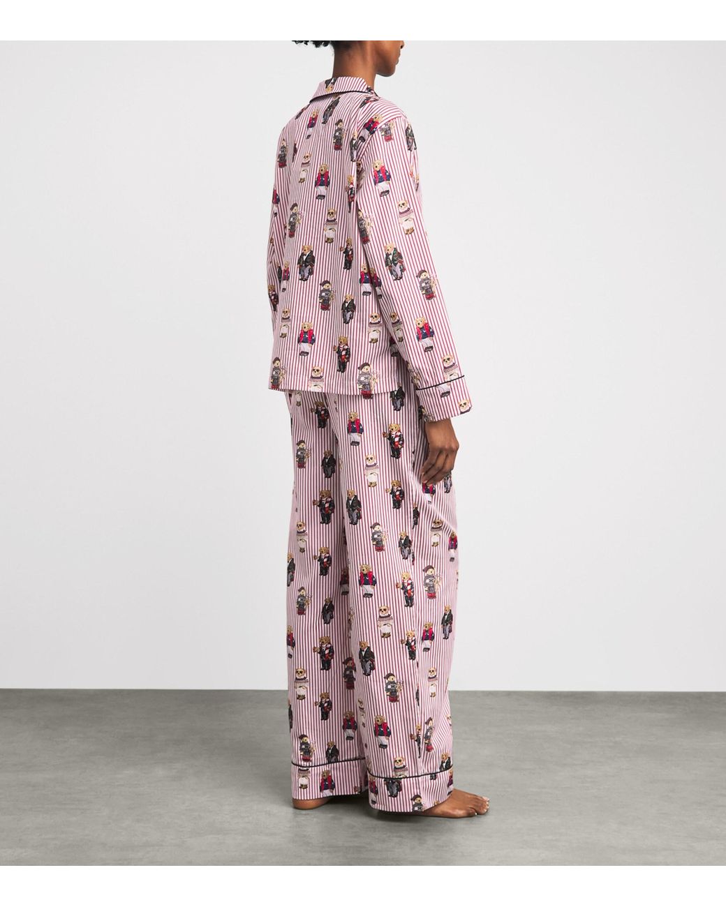 Polo Ralph Lauren Pink Cotton Stripe Polo Bear Pyjama Set