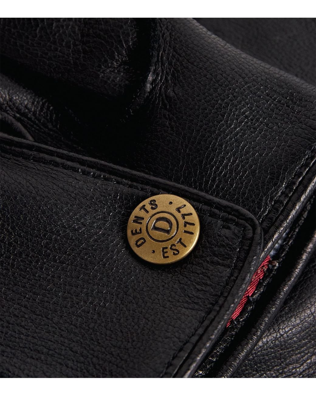 Dents Black Deerskin Cashmere-Lined Eton Gloves for men