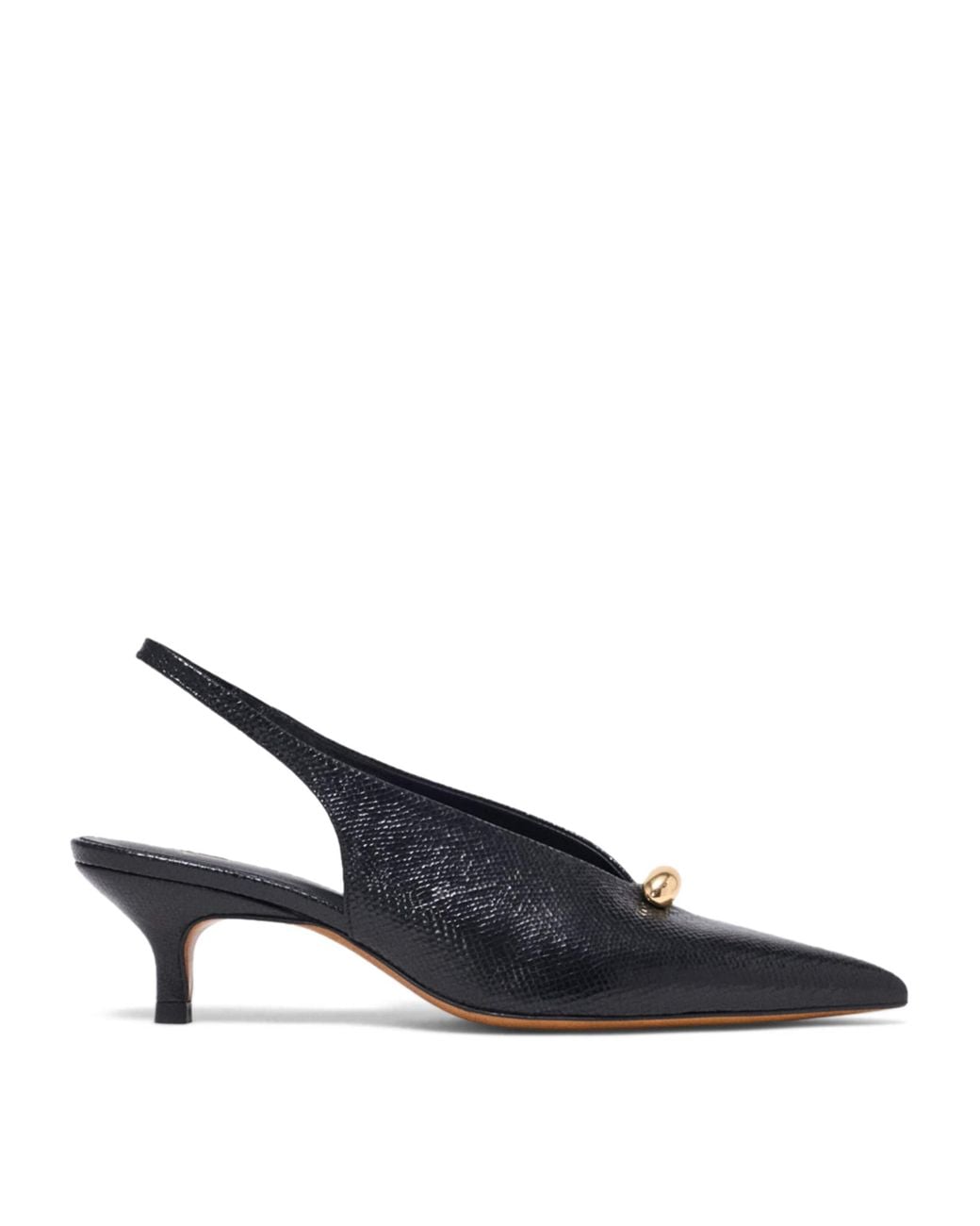 Maje Blue Snakeskin-Embossed Leather Slingback Heels 50