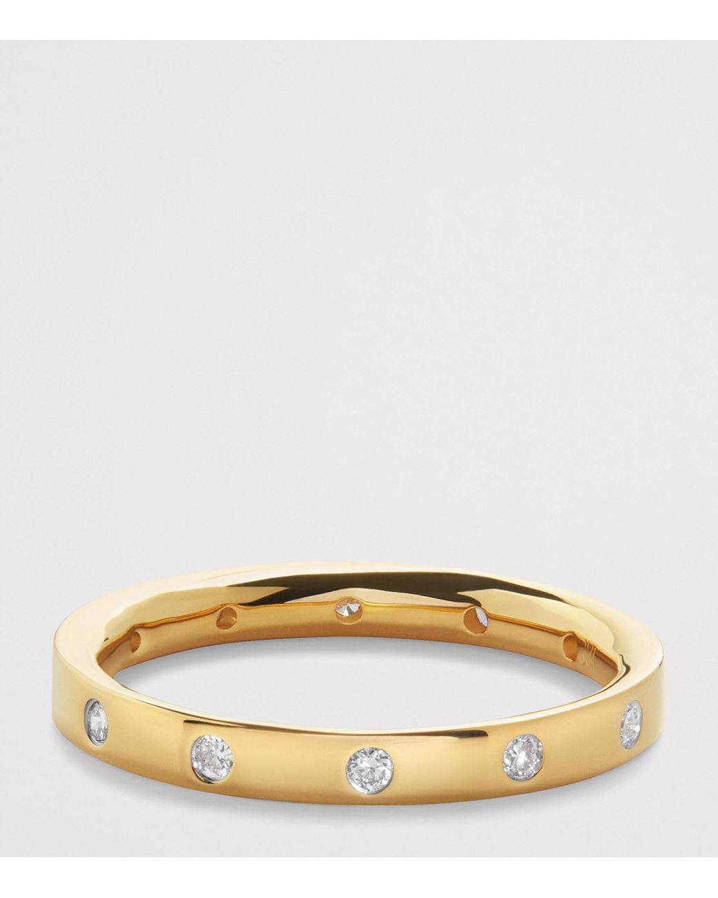 Monica Vinader Metallic Vermeil And Diamond Essential Station Ring
