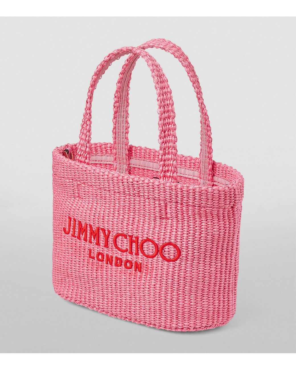 jimmy-choo-Pink-Mini-Raffia-