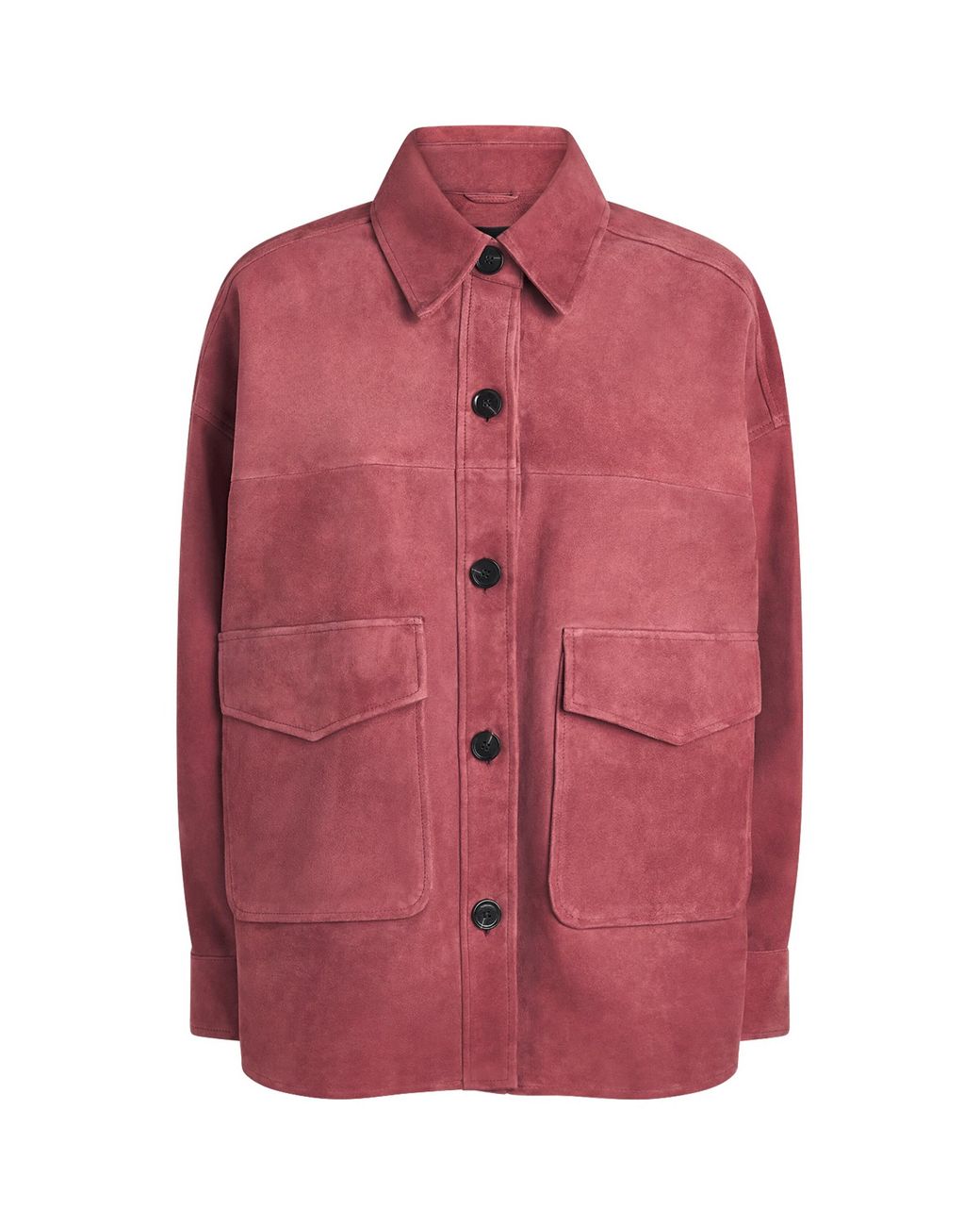 Arma Red Lamb Suede Kaylee Shacket