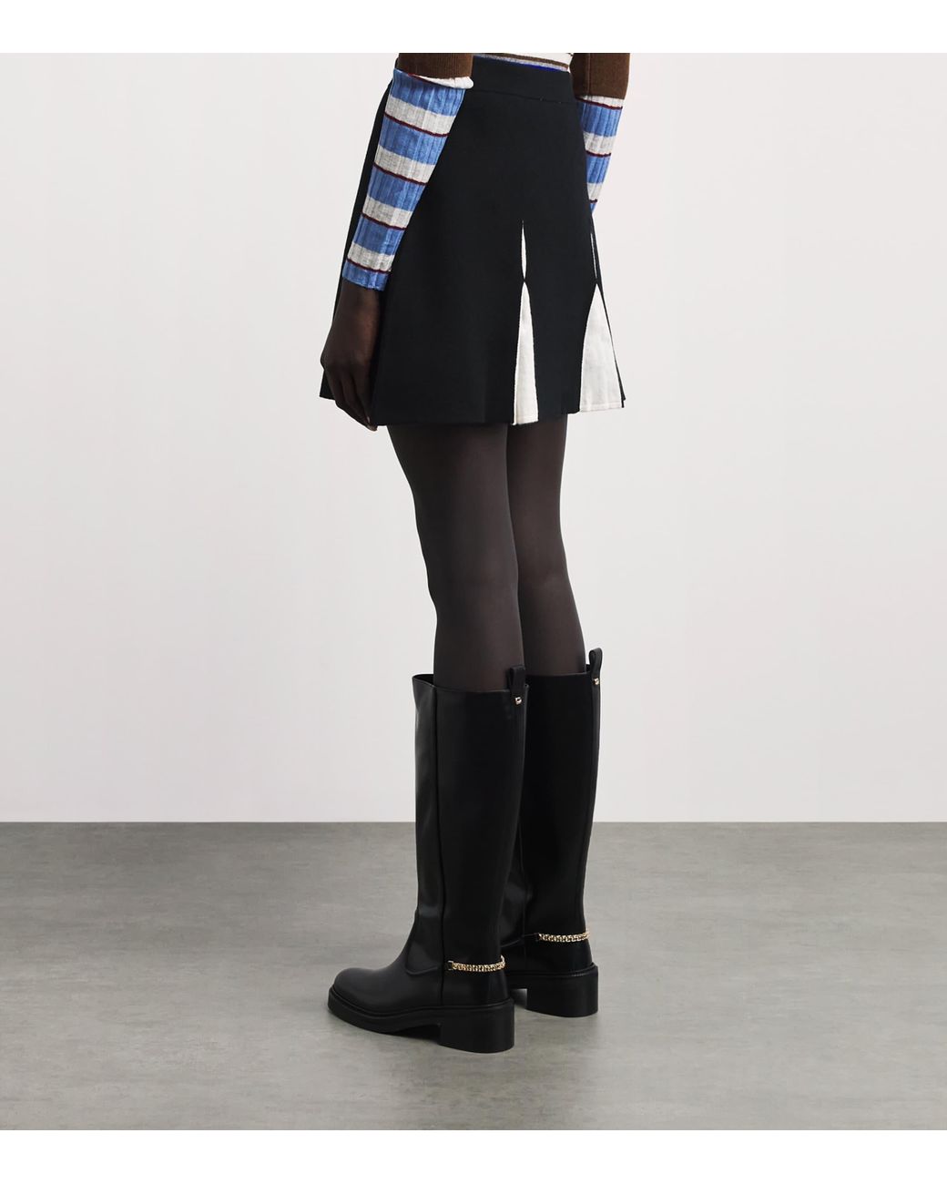 Claudie Pierlot Black Wool-Cotton Knit Mini Skirt