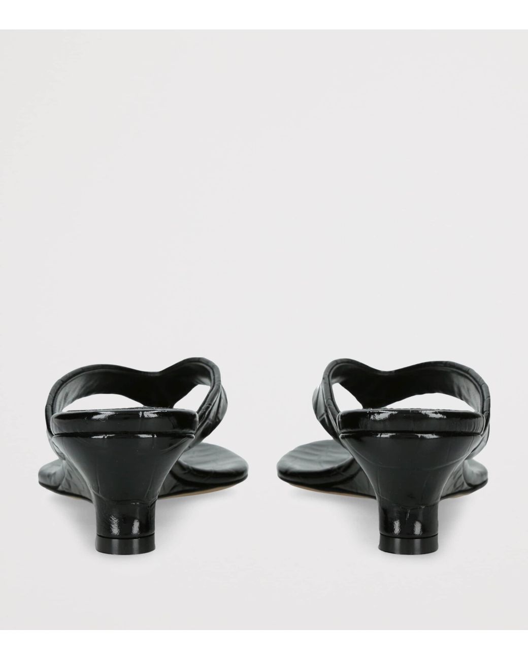 Le Monde Beryl Black Leather Micro Wedge Sandals 40