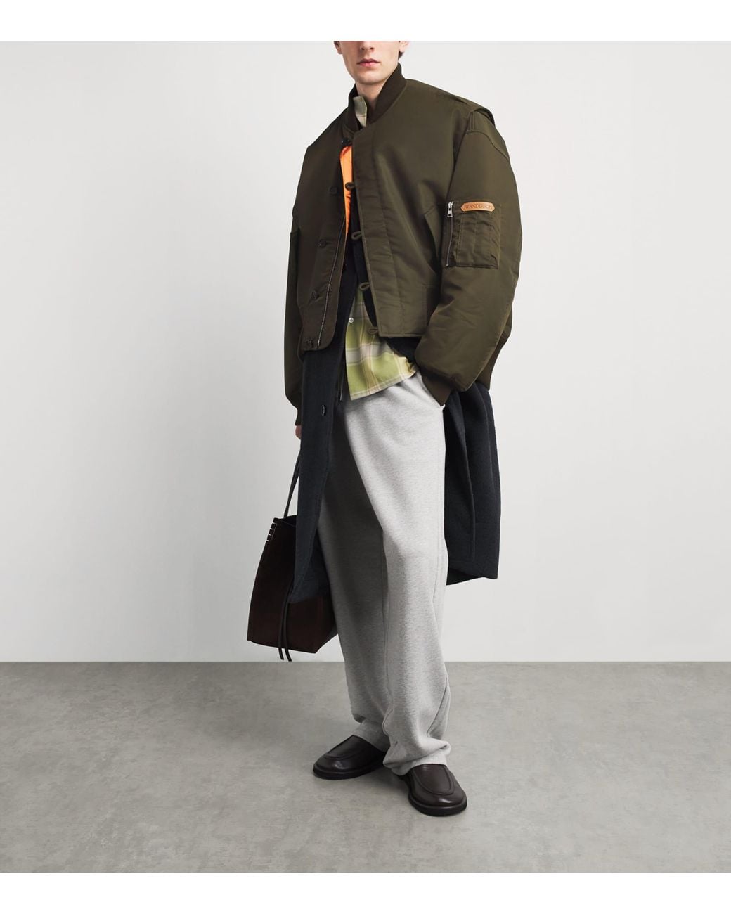 J.W. Anderson Green Oversized Tipped Hem Bomber Jacket for men