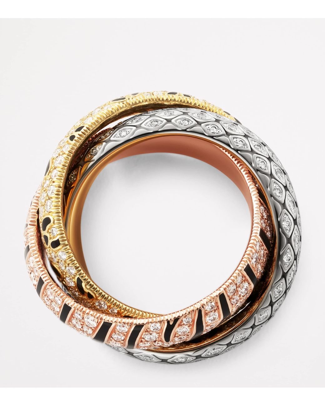 Cartier Multicolor And Diamond Trinity Wild One Ring