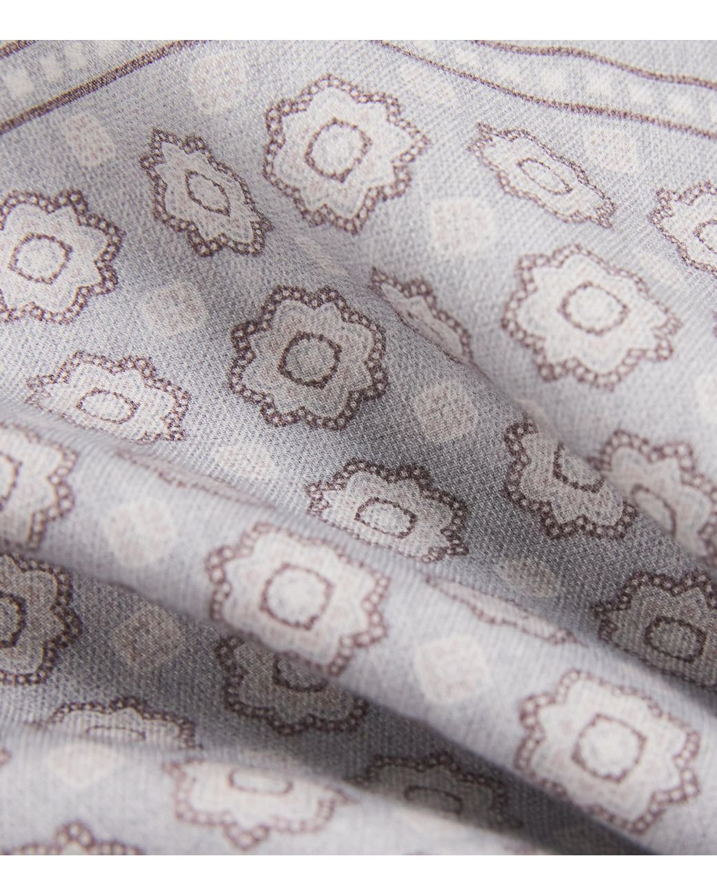 Eleventy Gray Cotton-Wool Geometric Pocket Square for men