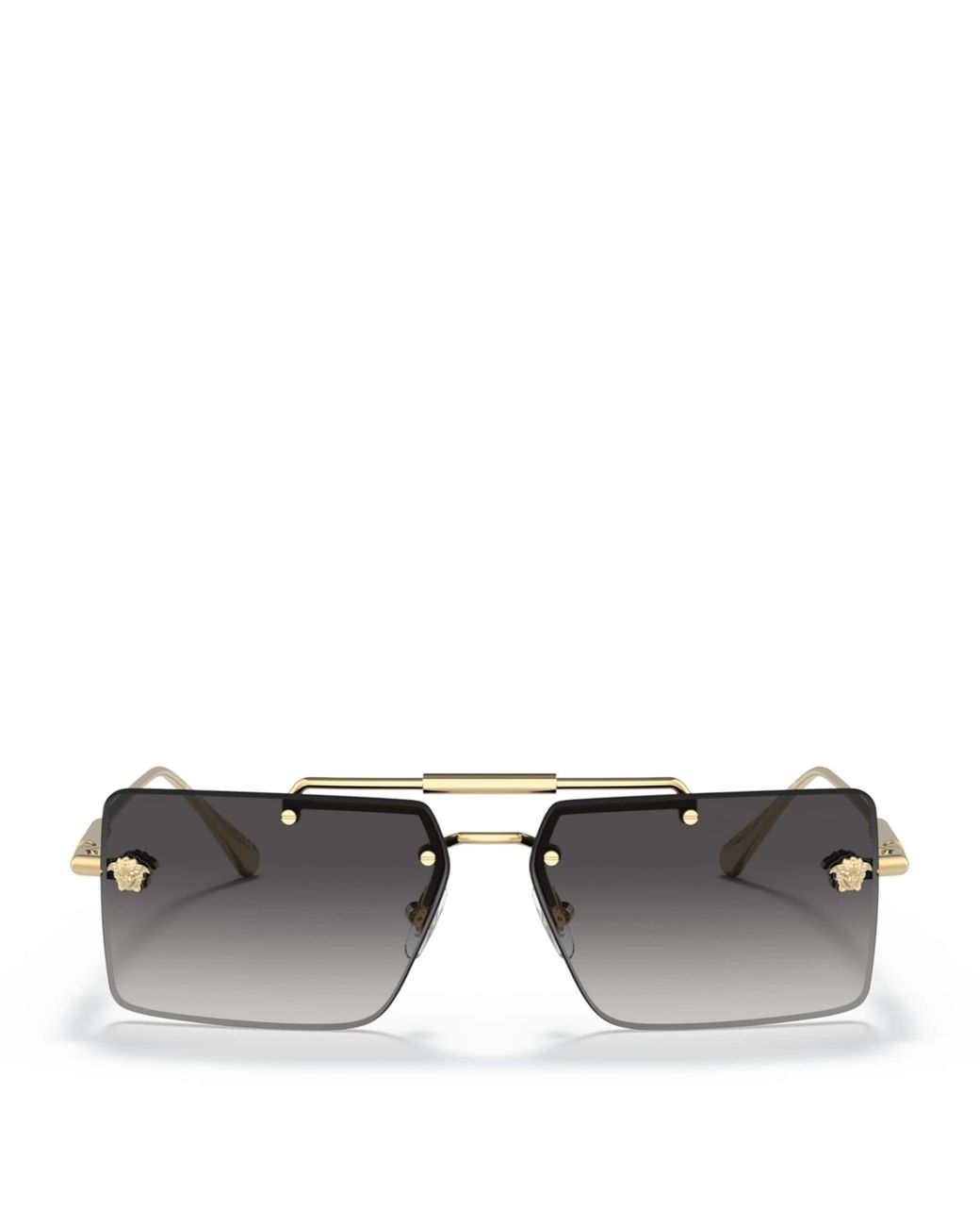 Versace Gray Rimless Rectangle Sunglasses