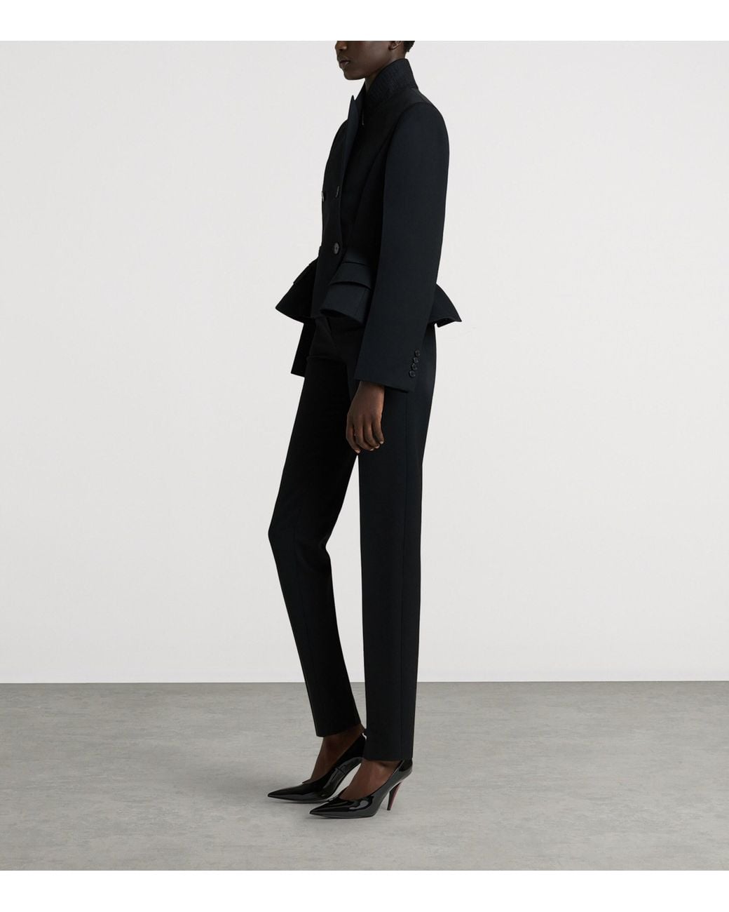 Givenchy Black Wool Cigarette Trousers