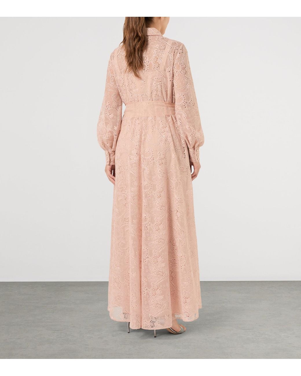 Marina Rinaldi Pink Embroidered Maxi Shirt Dress