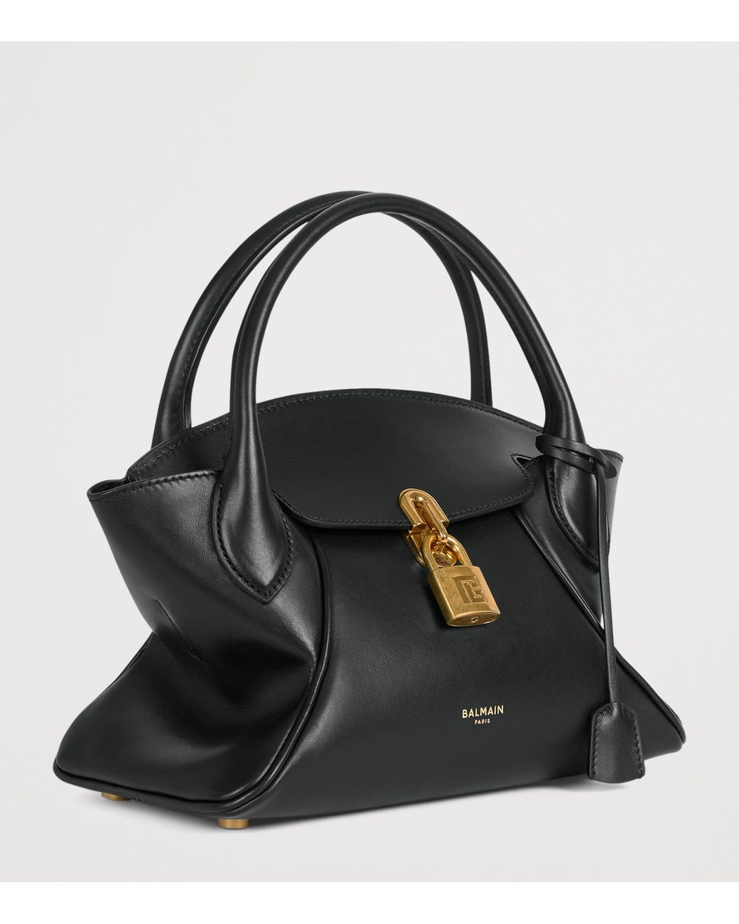 Balmain Black Small Leather Pulse Day Top-Handle Bag