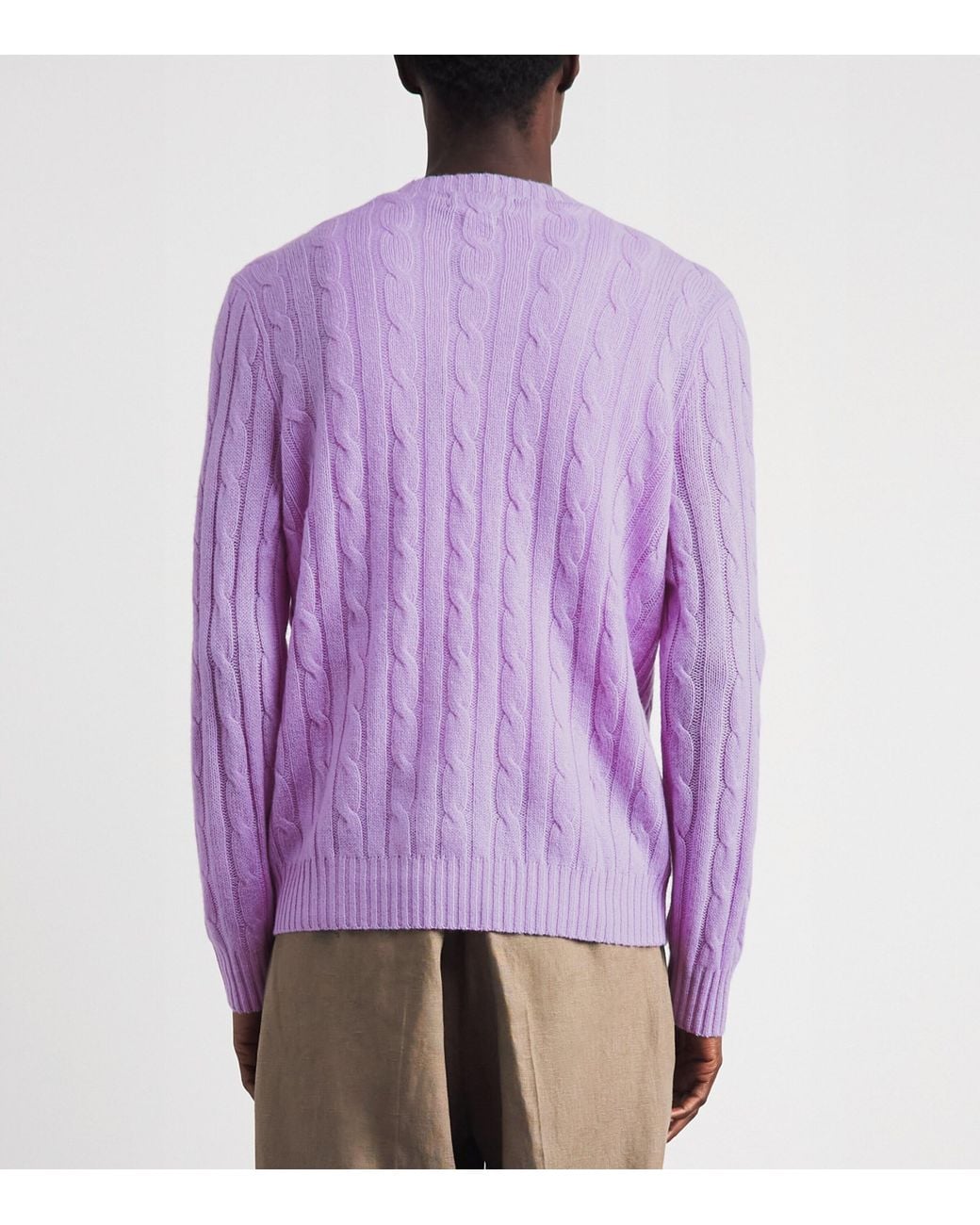 Polo Ralph Lauren Purple Cashmere Cable-Knit Sweater for men