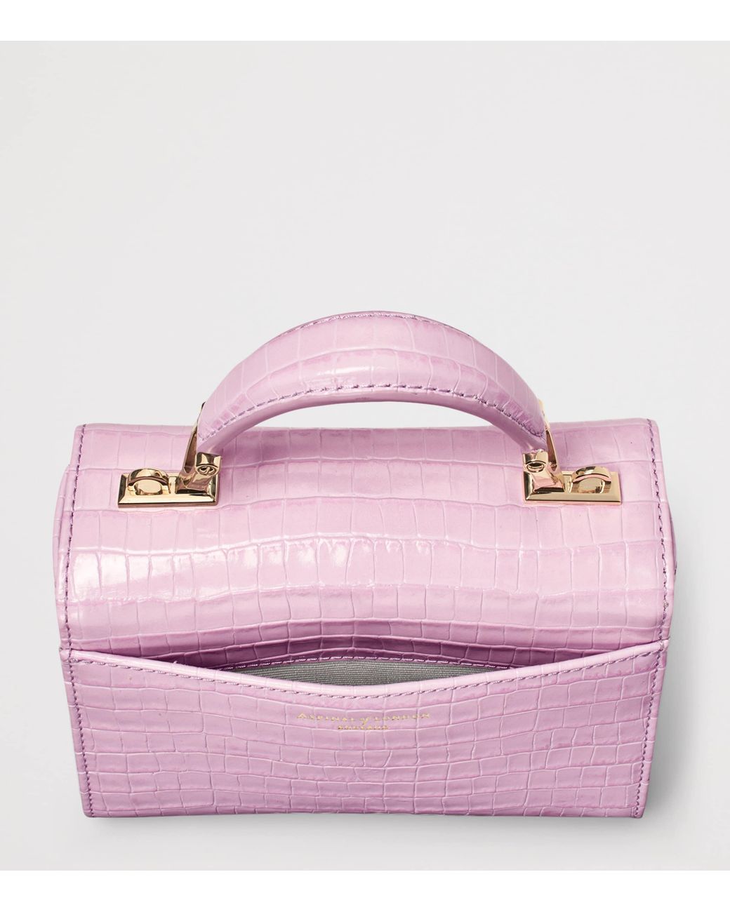 Aspinal Pink Mini Leather Mayfair Top-Handle Bag