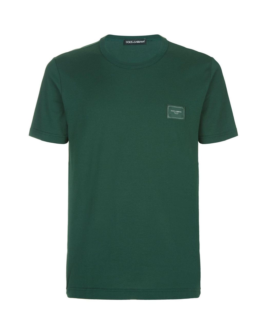 Dolce & Gabbana Logo Plaque T-shirt in Green for Men | Lyst