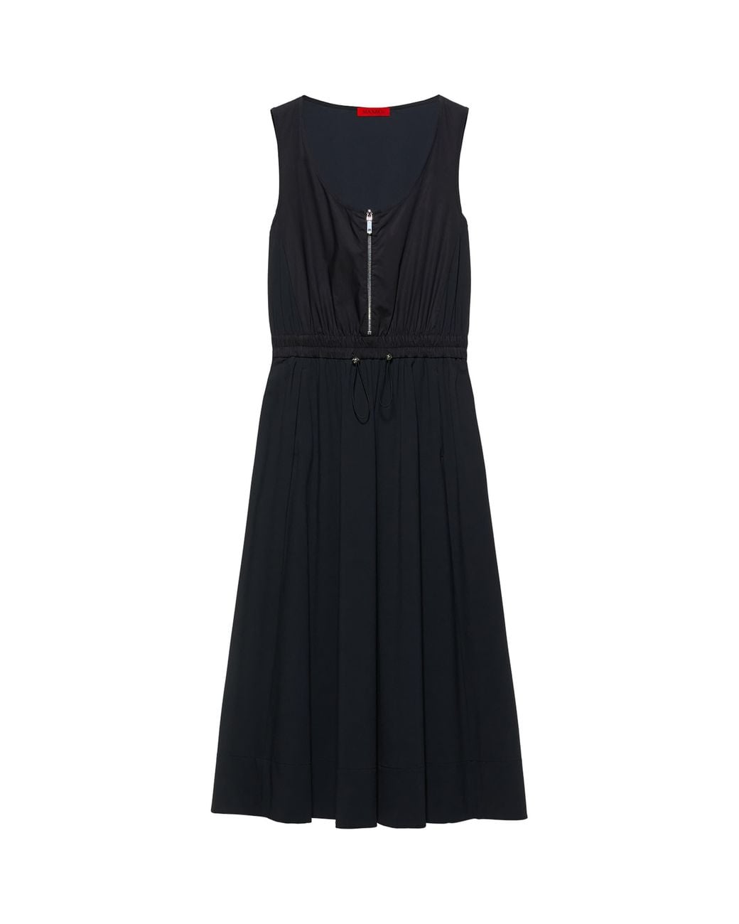 MAX&Co. Black Jersey Zip Midi Dress