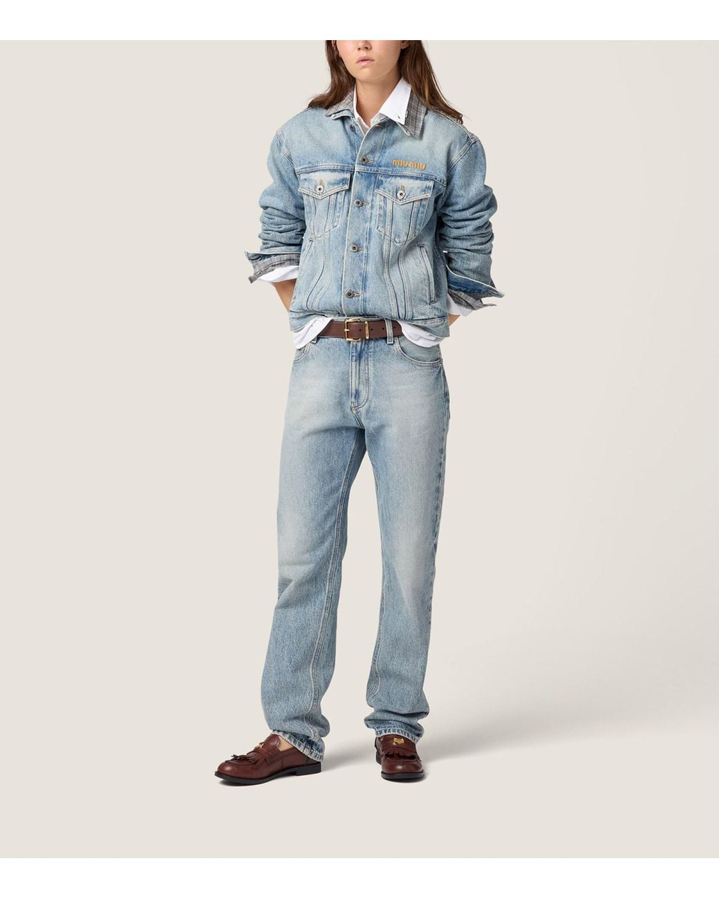 Miu Miu Blue Washed Straight Jeans