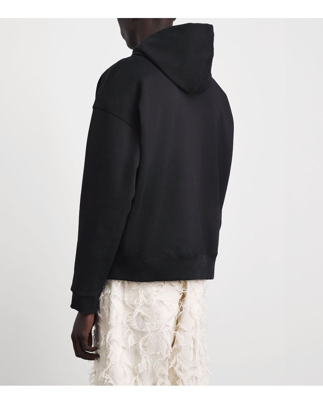 Sandro Black Oversized Cotton Hoodie for men