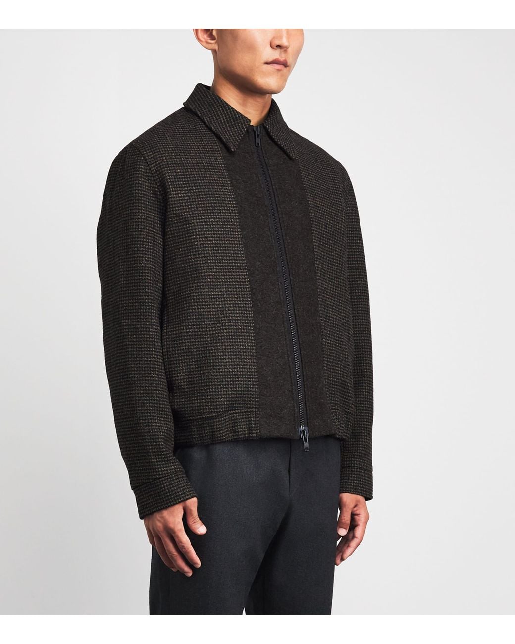 Oliver Spencer Black Houndstooth Renbourne Jacket for men