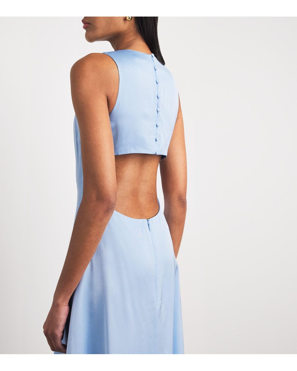 Maje Blue Open-Back Maxi Dress