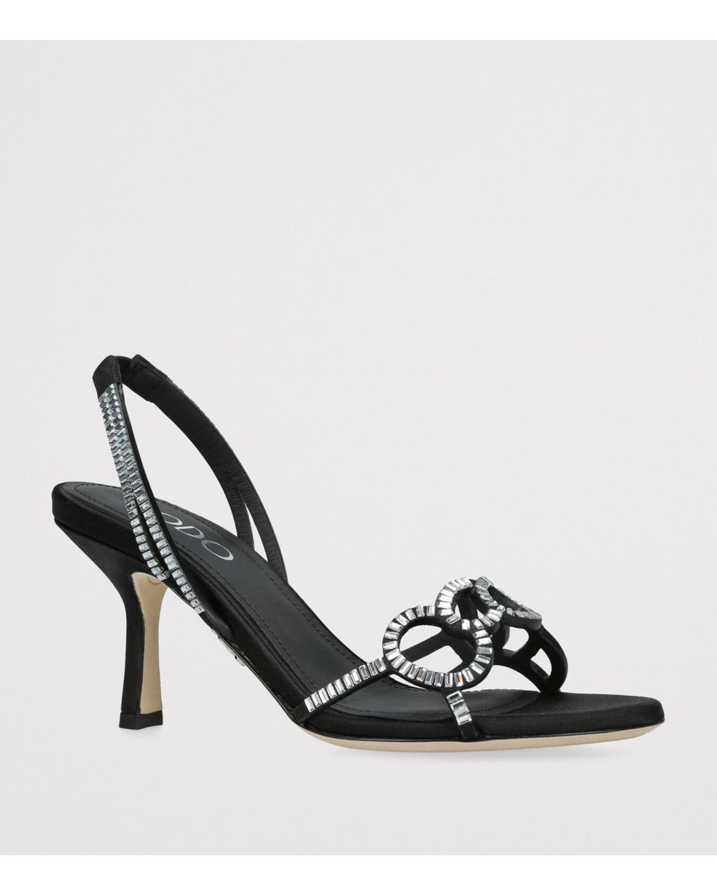 Rodo Black Embellished Pearle Heeled Sandals 80
