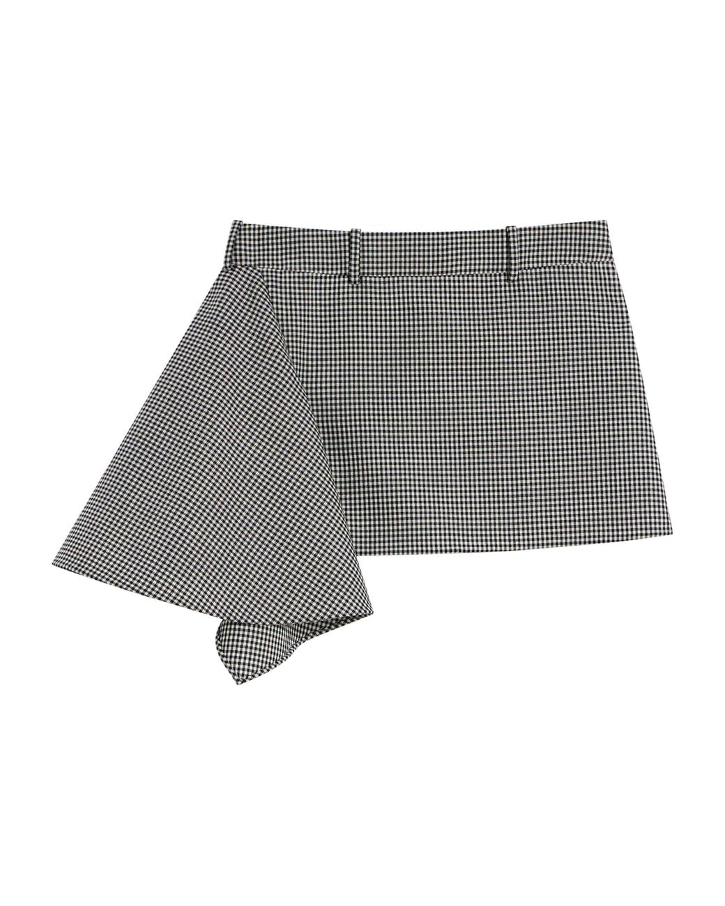 Givenchy Gray Wool Houndstooth Slashed Mini Skirt