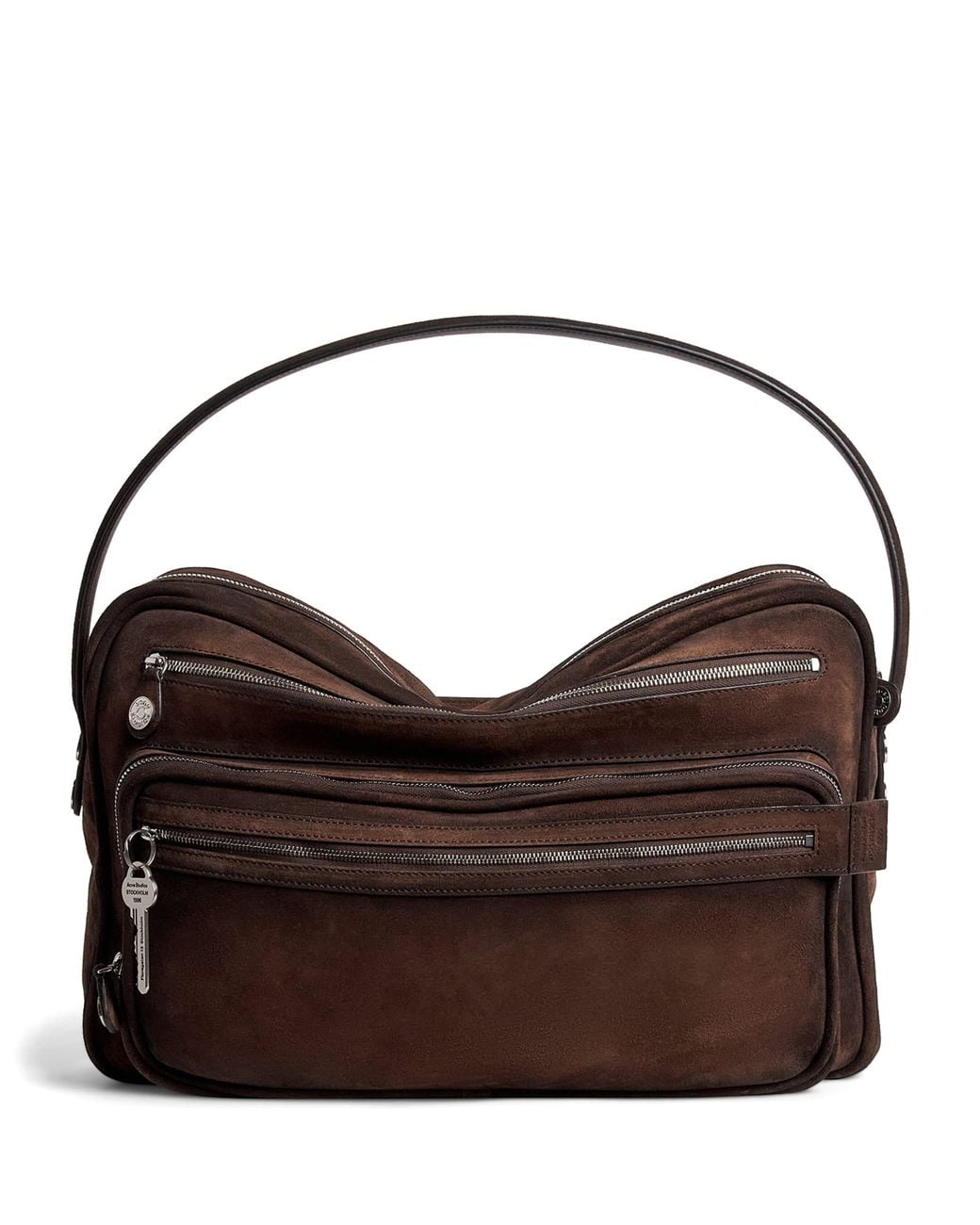 Acne Brown Waxed Leather Camero Party Shoulder Bag