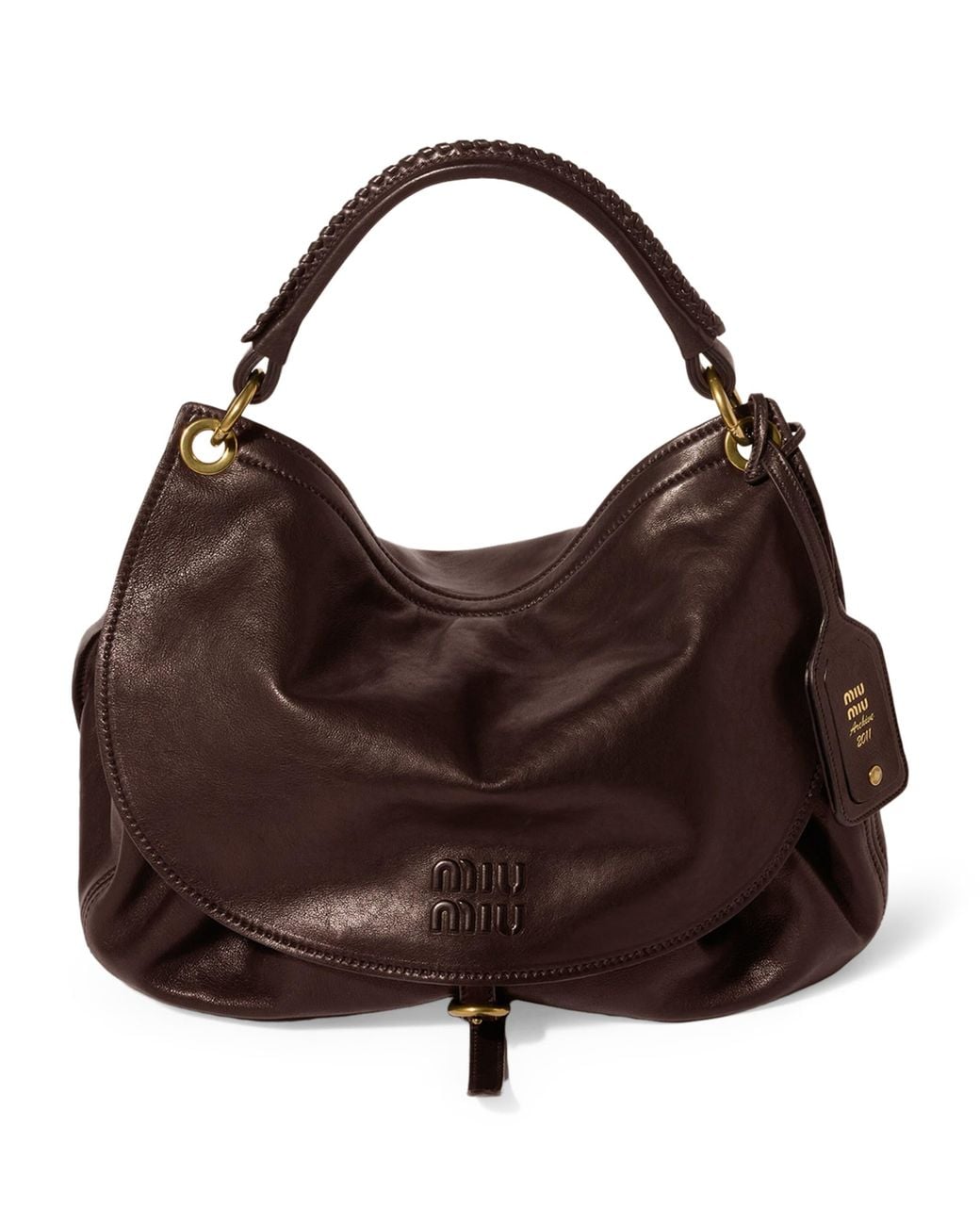 Miu Miu Brown Leather Rendez-Vous Shoulder Bag