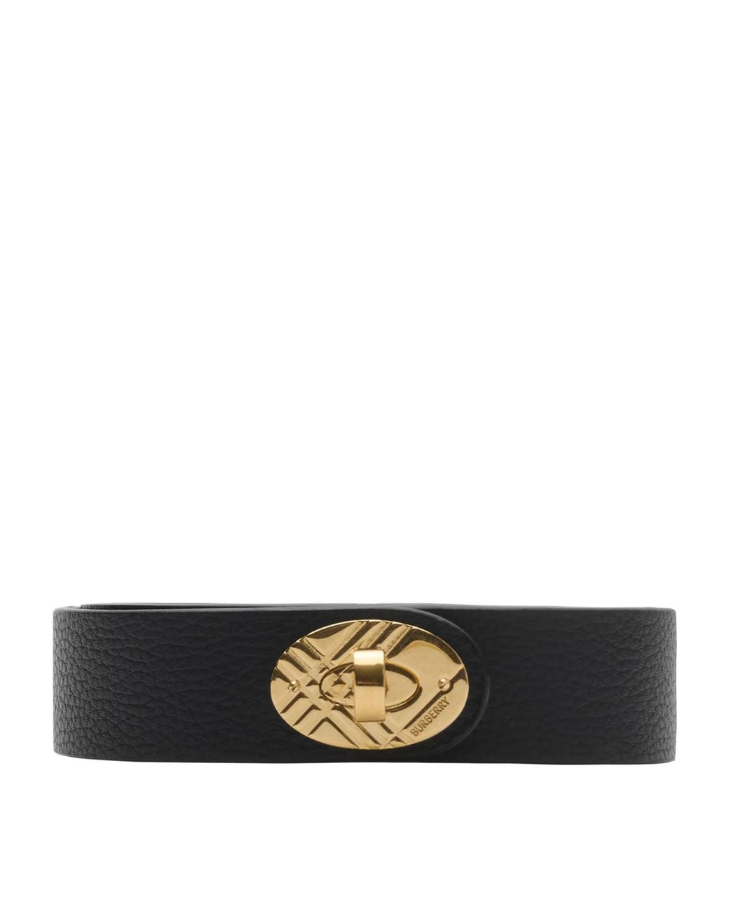 Burberry Black Leather Cotswolds Belt