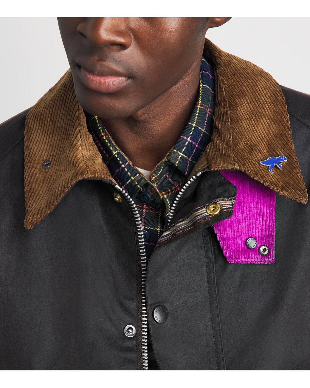 Barbour Blue X Paul Smith Dinosaur Pin Badge