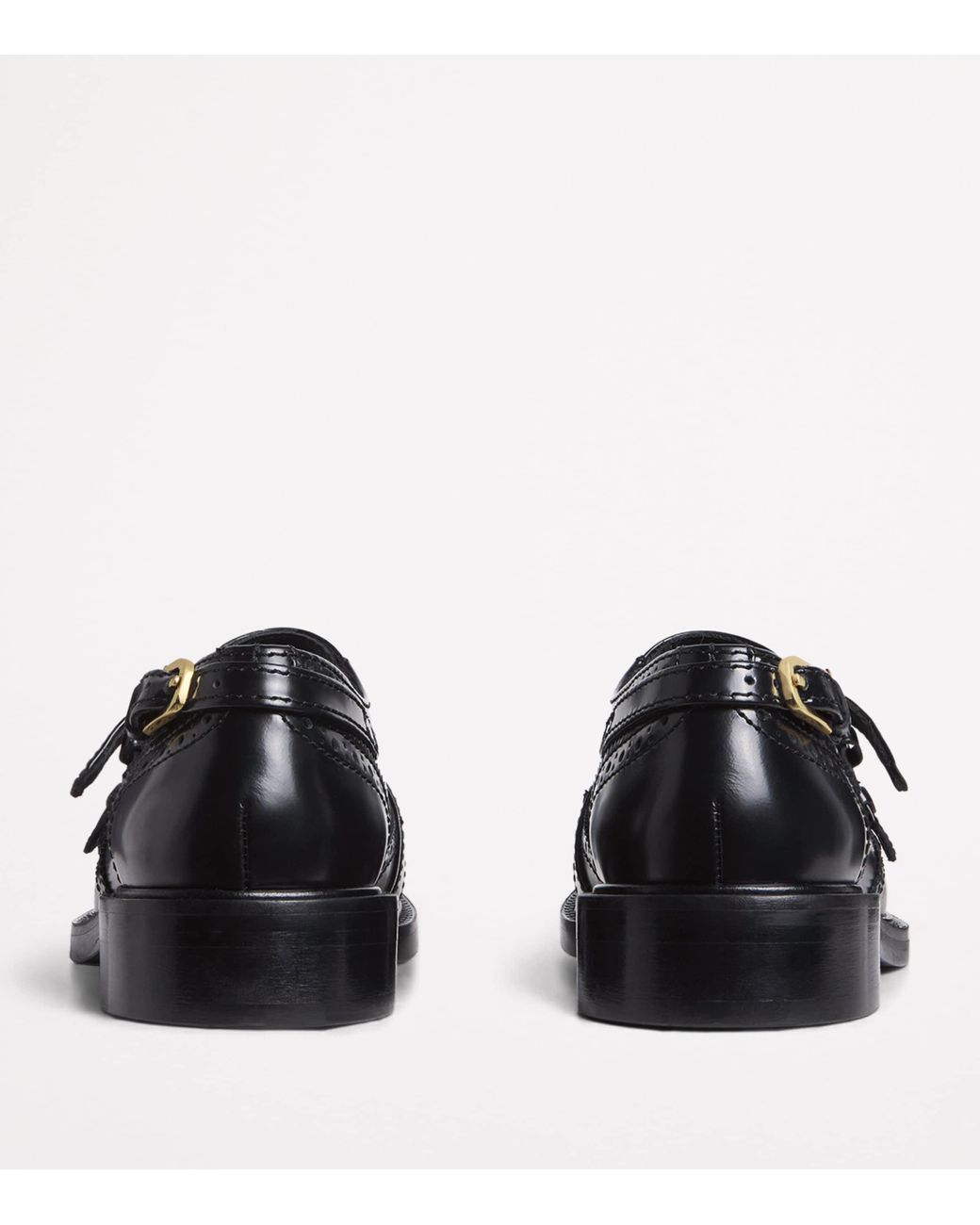 Sandro Black Leather Mary Jane Derby Shoes