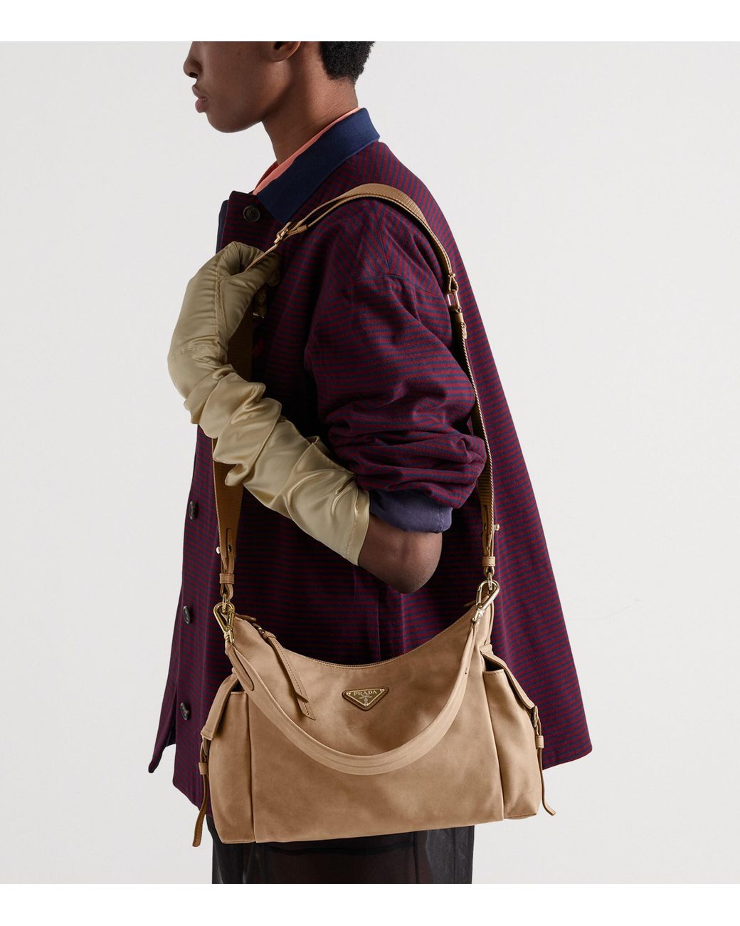 Prada Brown Large Nappa Leather Explore Shoulder Bag