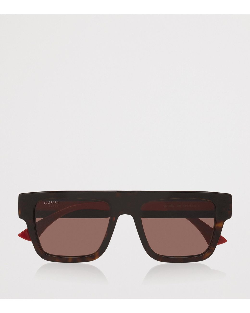 Gucci Brown Acetate Rectangle Sunglasses for men