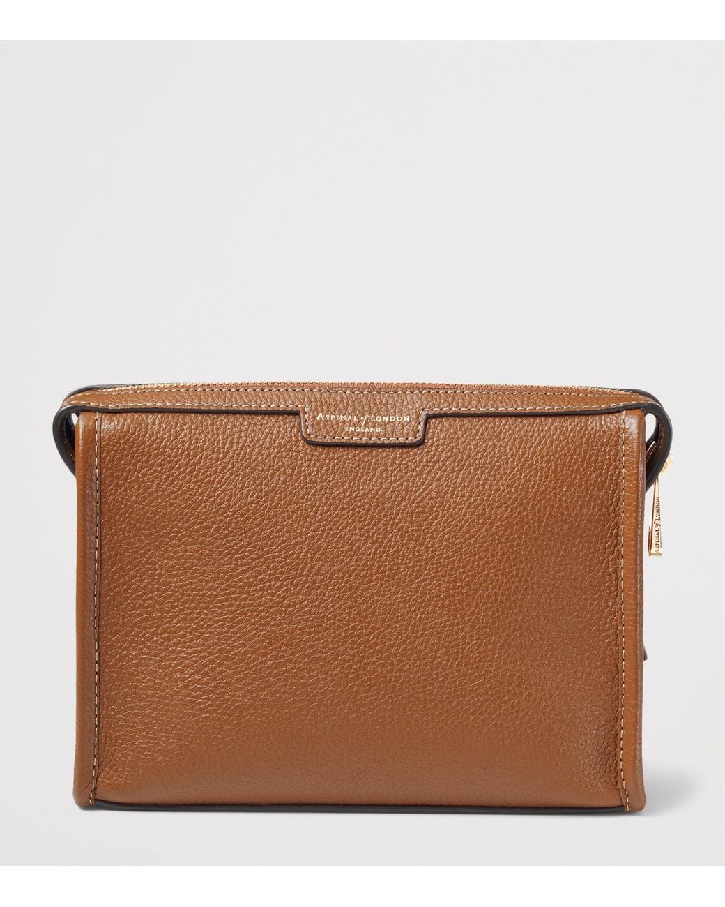 Aspinal Brown Small Leather Bella Cross-Body Satchel