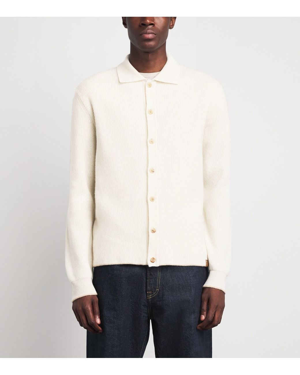 Jacob Cohen White Cashmere Collared Cardigan for men